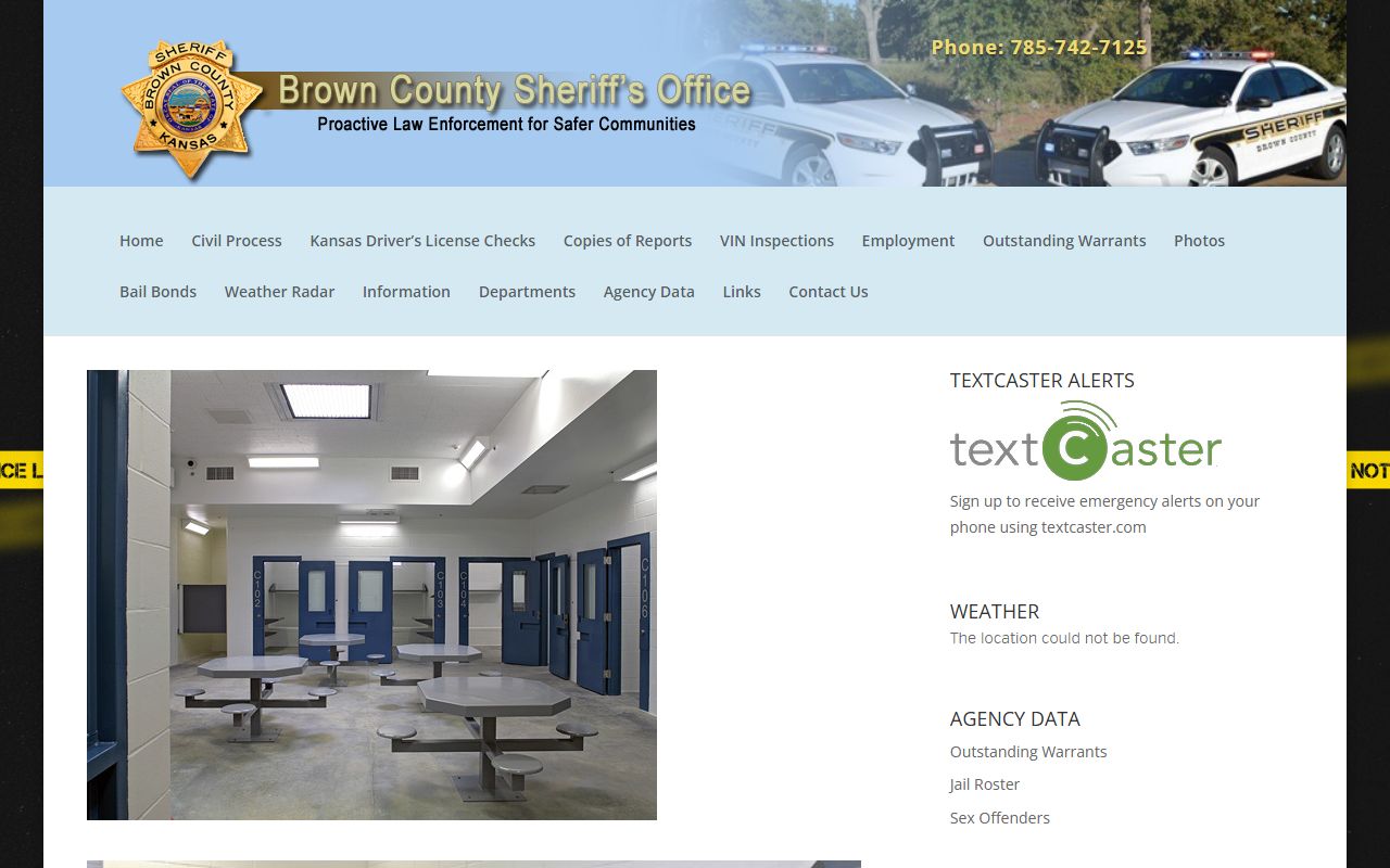 Brown County Jail Operations inmate population and capacity page